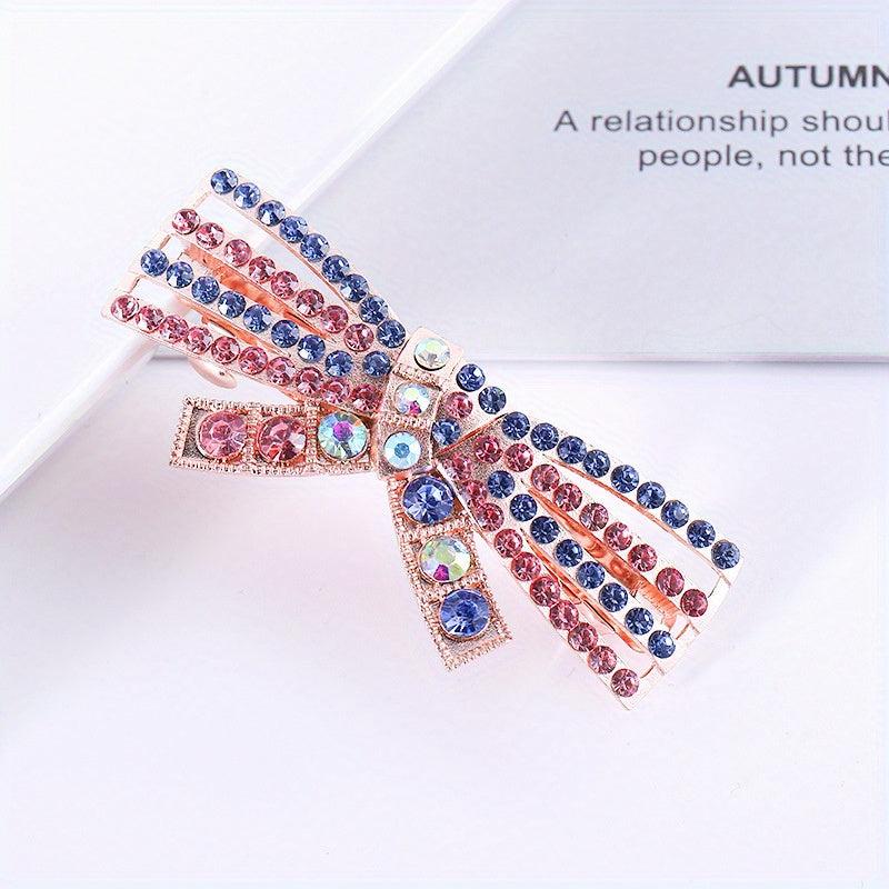 Rhinestone & Pearl Hair Clip French Barrette Accessory