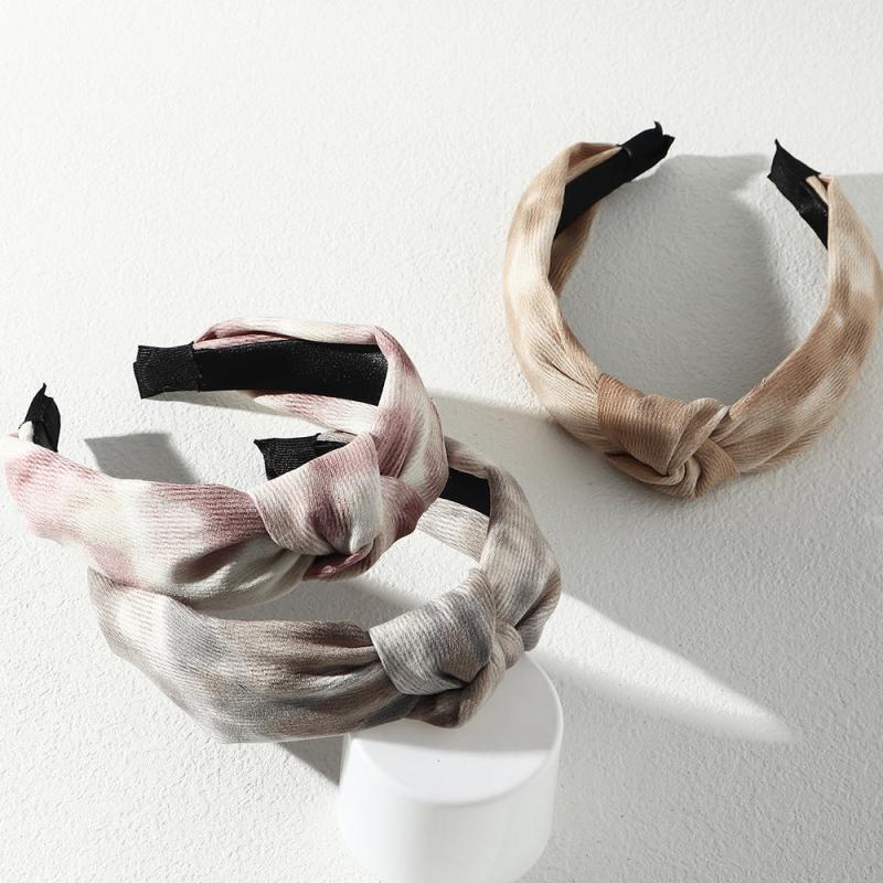 Tie Dye Velvet Knotted Headbands Vintage Head Wrap Hair Accessory