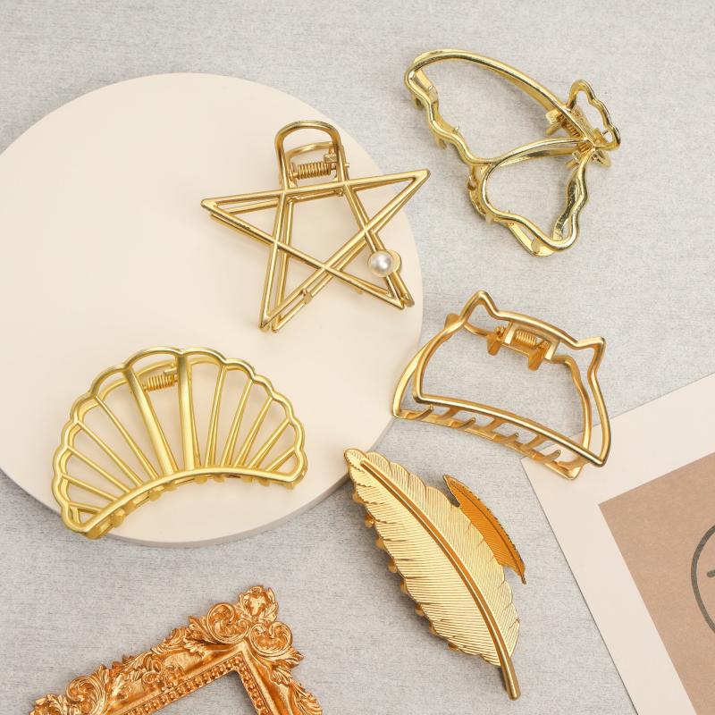 Large Metal Hair Claw Clips Hair Catch Barrette Jaw Clamp For Women