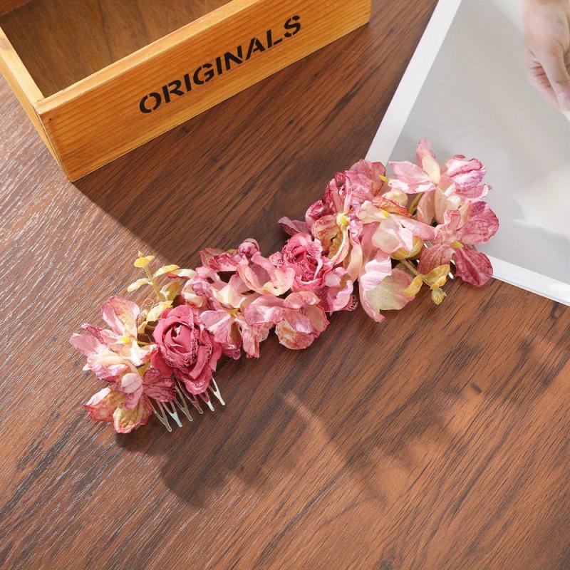 Vintage Flower Hair Comb Bridal Headdress for Beach Vacation
