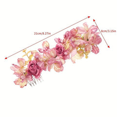Vintage Flower Hair Comb Bridal Headdress for Beach Vacation