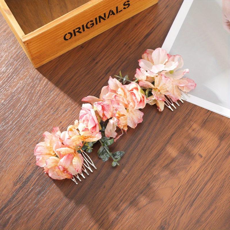 Vintage Flower Hair Comb Bridal Headdress for Beach Vacation