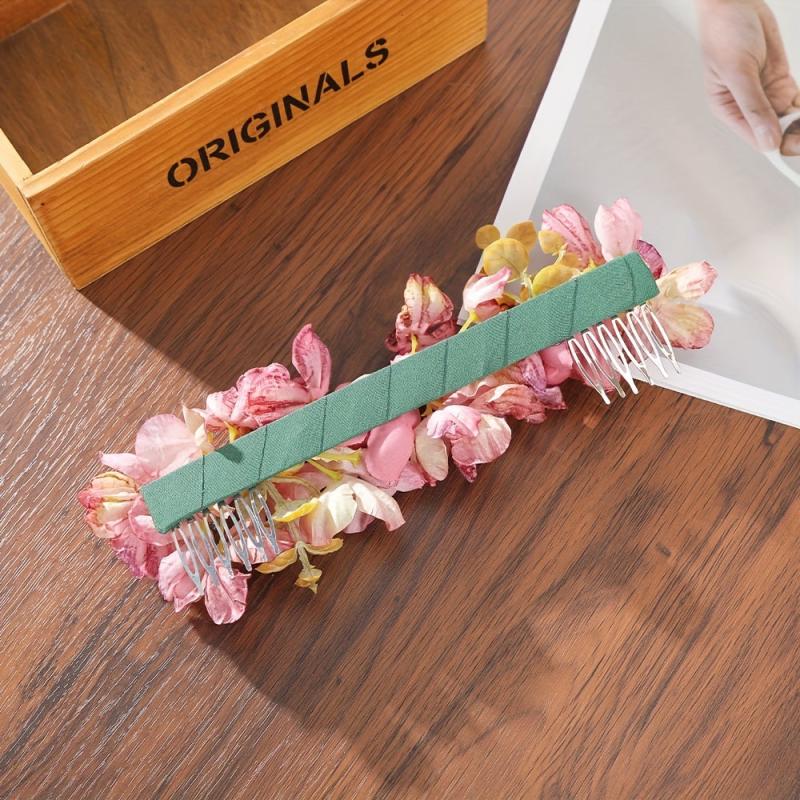 Vintage Flower Hair Comb Bridal Headdress for Beach Vacation