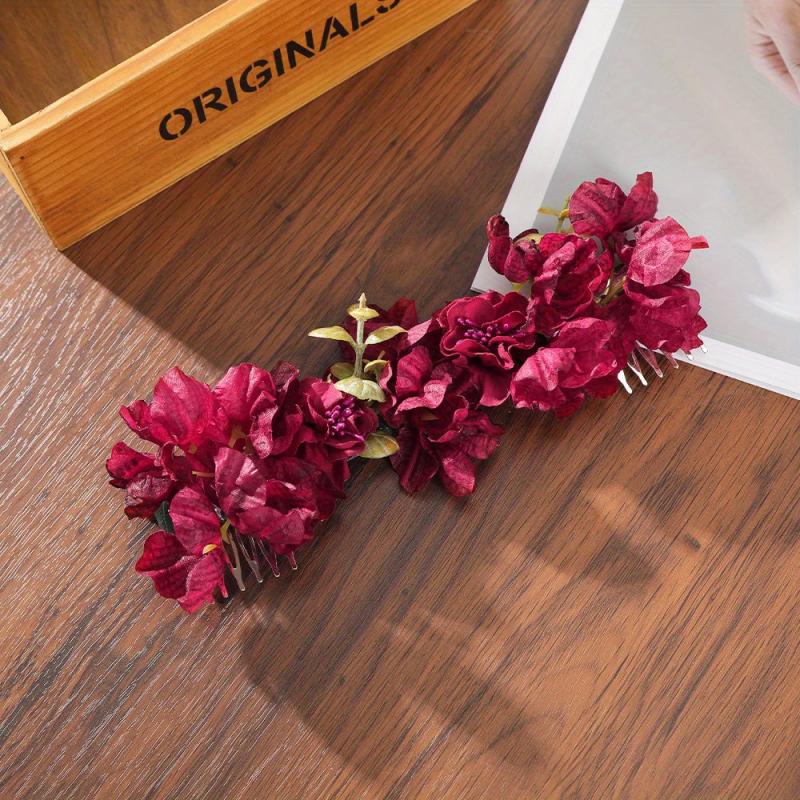 Vintage Flower Hair Comb Bridal Headdress for Beach Vacation