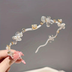 Crystal Flower Hairband Rhinestone Head Hoop Women's Headwear