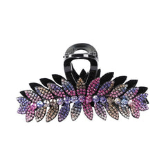 Crystal Leaf Hair Clips Vintage Rhinestone Barrette Jaw Clamp Hair Claws