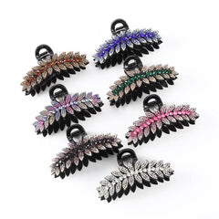 Crystal Leaf Hair Clips Vintage Rhinestone Barrette Jaw Clamp Hair Claws
