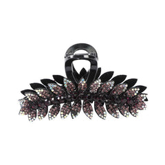 Crystal Leaf Hair Clips Vintage Rhinestone Barrette Jaw Clamp Hair Claws