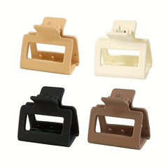 4pcs Frosted Hair Claw Clip Square Style Nonslip Ponytail Holder