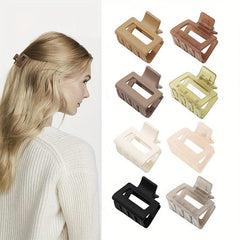 4pcs Frosted Hair Claw Clip Square Style Nonslip Ponytail Holder