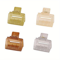 4pcs Frosted Hair Claw Clip Square Style Nonslip Ponytail Holder