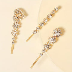 Sparkly Flower Hair Pin Rhinestone Heart Hair Clip
