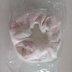 Floral Print Organza Scrunchies Hair Tie Ponytail Holder