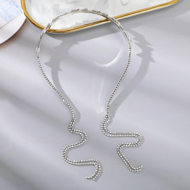Rhinestone Tassel Bow Headband Bridal Hair Accessories