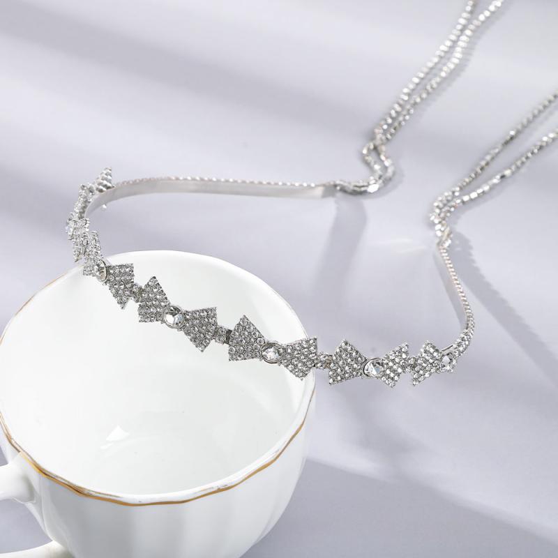 Rhinestone Tassel Bow Headband Bridal Hair Accessories