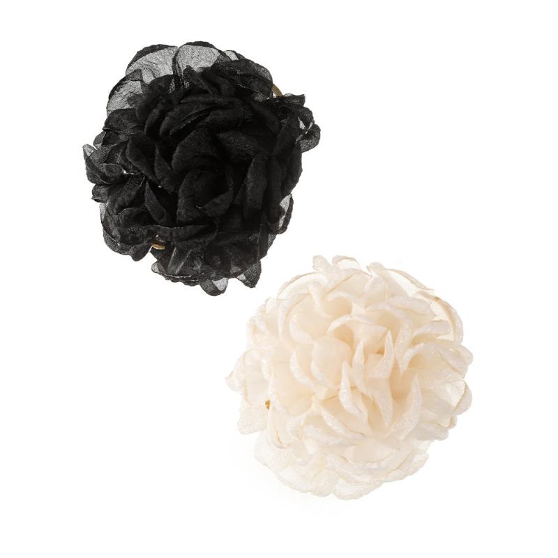 Large Fabric Flower Duck Billed Clip Ponytail Holder Nonslip Hair Claw