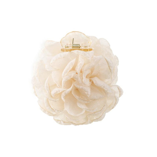 Large Fabric Flower Duck Billed Clip Ponytail Holder Nonslip Hair Claw