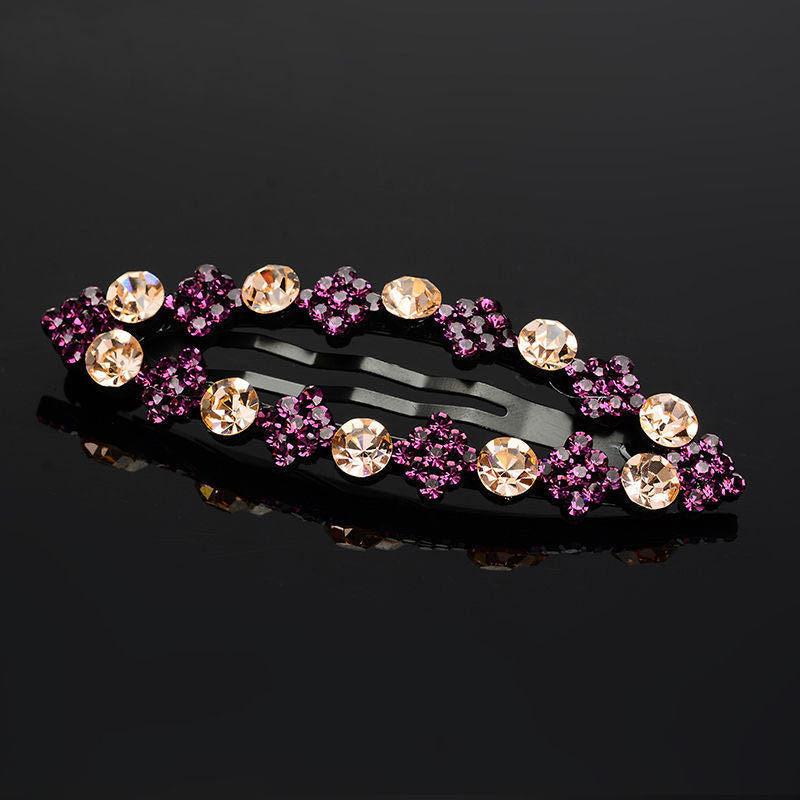 Vintage Rhinestone Snap Clip Metal Hair Clip