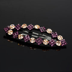 Vintage Rhinestone Snap Clip Metal Hair Clip
