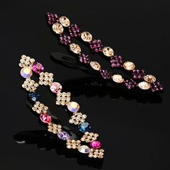 Vintage Rhinestone Snap Clip Metal Hair Clip