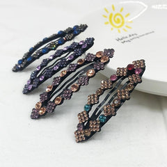 Vintage Rhinestone Snap Clip Metal Hair Clip