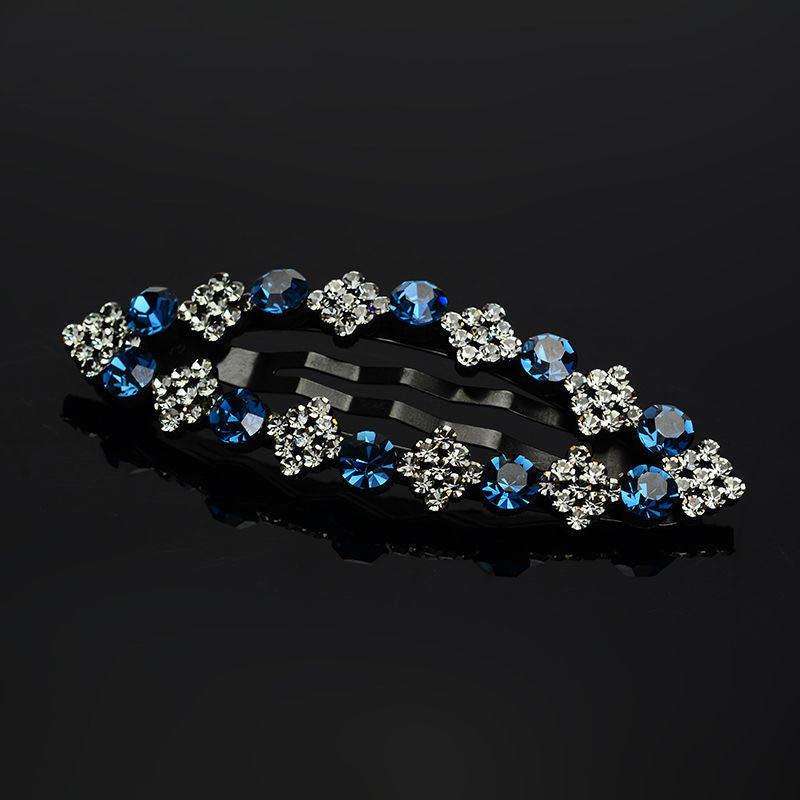Vintage Rhinestone Snap Clip Metal Hair Clip