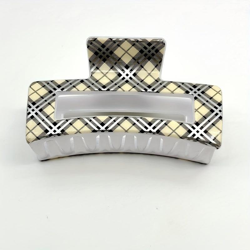 3pcs Plaid Hair Claw Ponytail Holder Hair Claw Clip