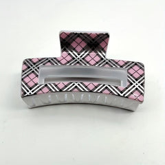 3pcs Plaid Hair Claw Ponytail Holder Hair Claw Clip