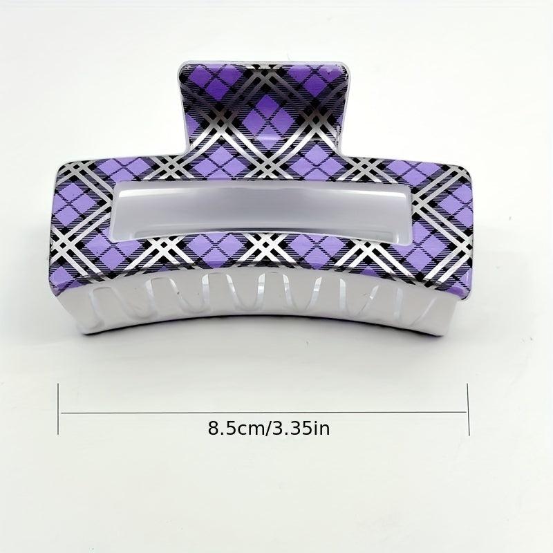3pcs Plaid Hair Claw Ponytail Holder Hair Claw Clip
