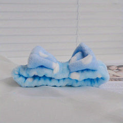 Coral Fleece Headband Bowknot Hair Band for Skincare