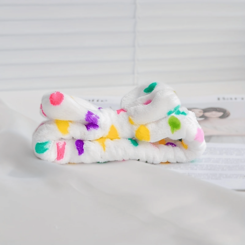 Coral Fleece Headband Bowknot Hair Band for Skincare