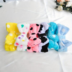 Coral Fleece Headband Bowknot Hair Band for Skincare