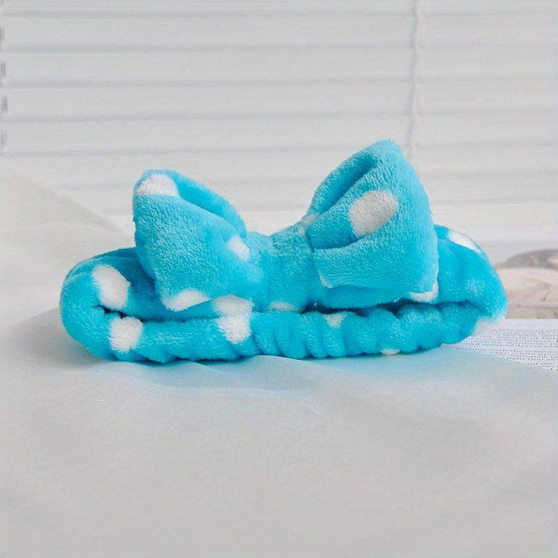 Coral Fleece Headband Bowknot Hair Band for Skincare