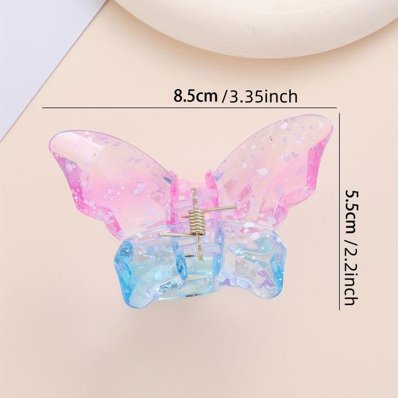 Gradient Butterfly Shaped Hair Claw Sweet Hair Claw Nonslip Ponytail Holder
