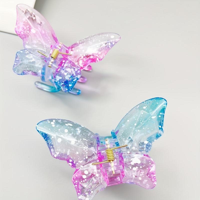 Gradient Butterfly Shaped Hair Claw Sweet Hair Claw Nonslip Ponytail Holder