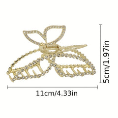Alloy Butterfly Hair Claw Rhinestone Ponytail Holder