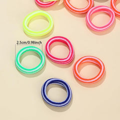 100pcs Mix Colors Stripe Hair Ties Hair Elastics For Girl