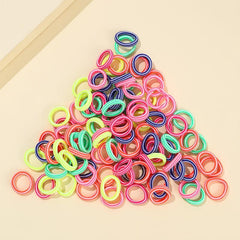 100pcs Mix Colors Stripe Hair Ties Hair Elastics For Girl