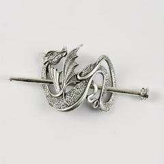 Vintage Dragon Hair Slide With Stick Alloy Headwear Non Slip Hair Accessory