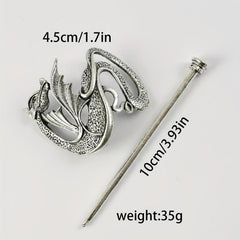 Vintage Dragon Hair Slide With Stick Alloy Headwear Non Slip Hair Accessory
