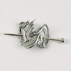 Vintage Dragon Hair Slide With Stick Alloy Headwear Non Slip Hair Accessory