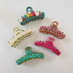 Colorful Flower Hair Claw Clip for Women Girls