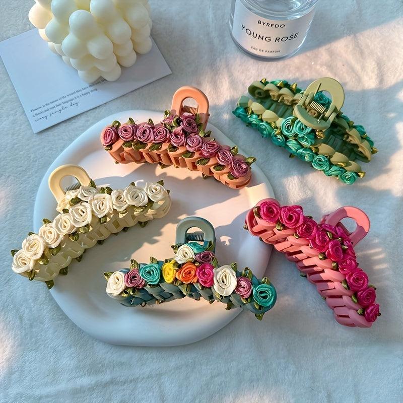 Colorful Flower Hair Claw Clip for Women Girls