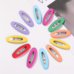 12pcs Hollow Ellipse Snap Shape Cany Hair Clip for Girls
