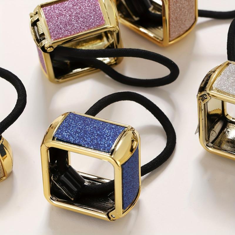 Glitter Ponytail Hair Tie Buckle Rubber Band Headwear