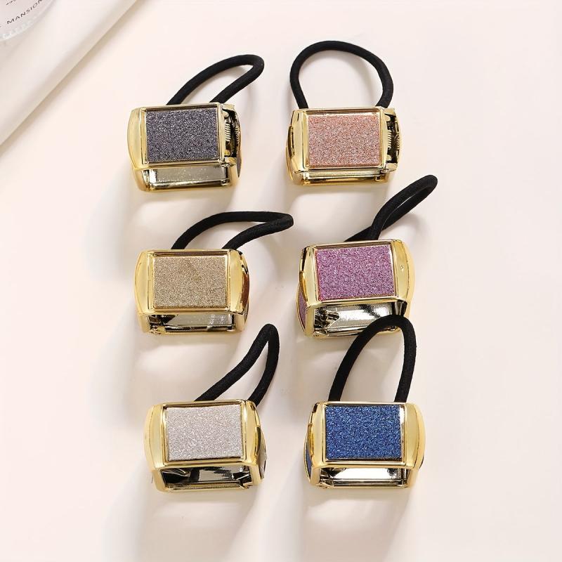 Glitter Ponytail Hair Tie Buckle Rubber Band Headwear