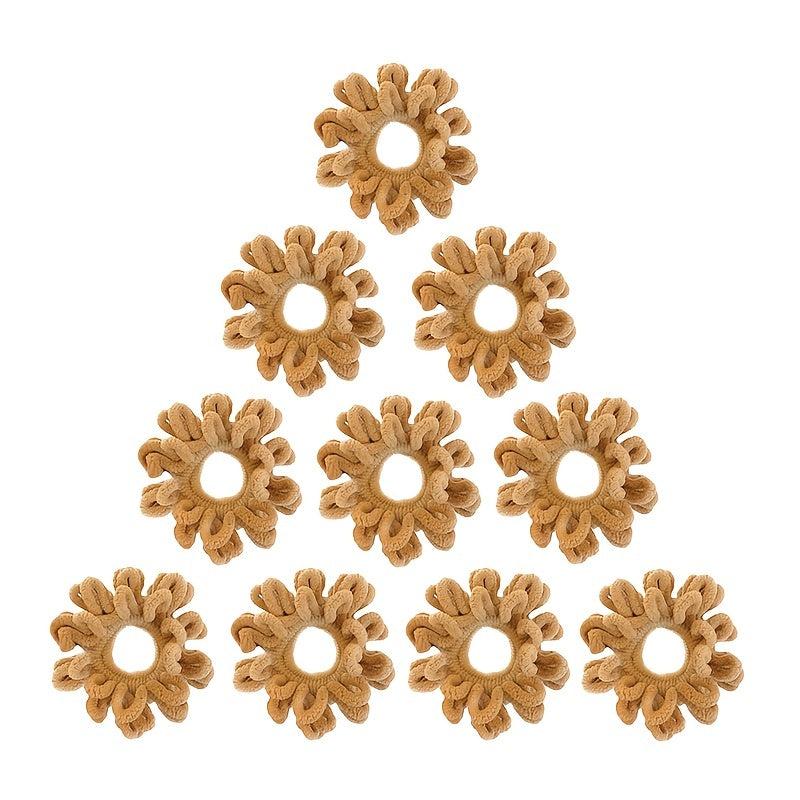 10 Pcs Seamless Thick Ponytail Plush Hair Tie for Women Vintage Hair Accessories