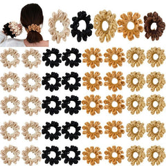 10 Pcs Seamless Thick Ponytail Plush Hair Tie for Women Vintage Hair Accessories