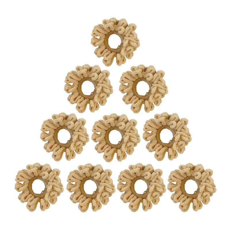 10 Pcs Seamless Thick Ponytail Plush Hair Tie for Women Vintage Hair Accessories
