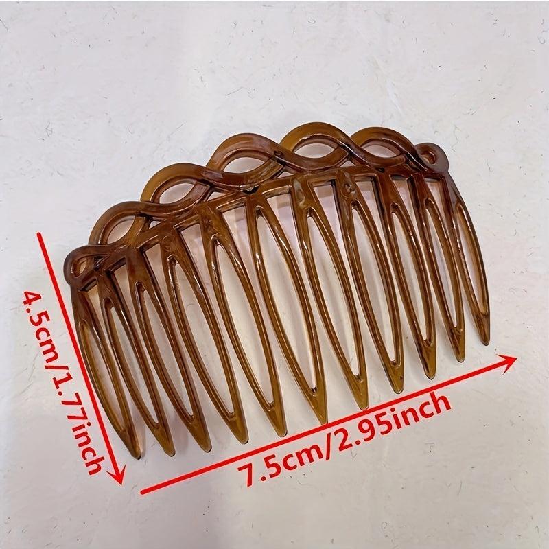 2pcs Retro Style Hair Comb Pin For Bun Side Hair Bang